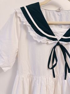 BABYDOLL Sailor Style White Dress