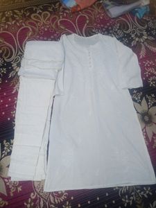 White Chickencary Kurta Set