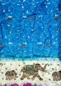 Elegant Elephant Print Saree