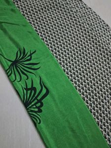 Green Printed Saree