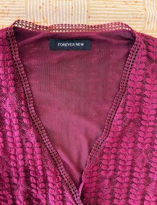 [SALE] Forever New Lace Wrap Blouson Sleeve Top