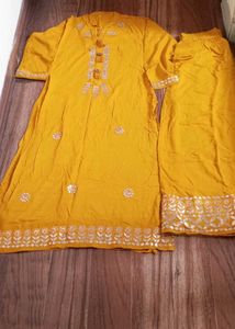 Mustard Yellow Sharara Set