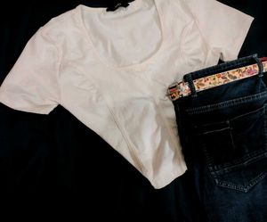 White Corset Tee