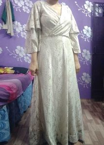 Elegant Cream Lace Dress