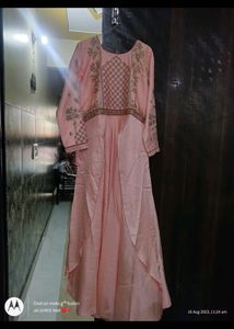 Beautiful Satin Gown With Zari Work..... No Dupatt