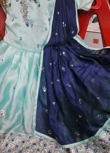 small girl  sky blue  stylish frock