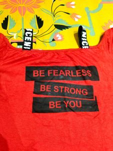 Red &#34;Be Fearless&#34; Graphic Tee