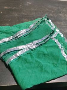 Green Dupatta with Silver Border