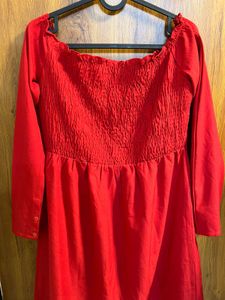 Red Off-Shoulder Dress