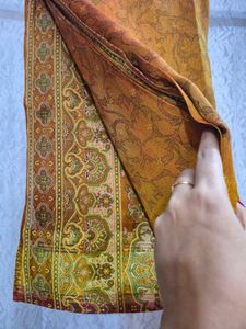 Elegant Printed gold colour Saree