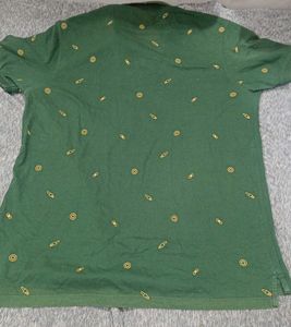 Green Printed Polo Shirt