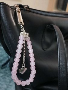 Pink Beaded phone charm