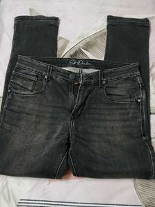 Cantabil Men Grey Slimfit Medium Fade Jeans