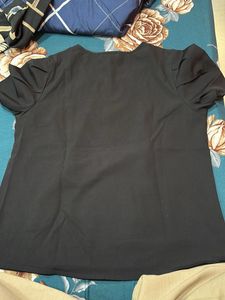 Black Top with Puff Sleeves