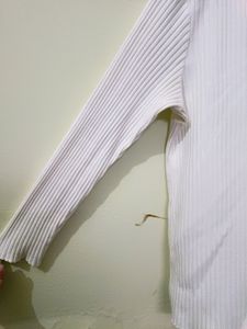 White Ribbed Top