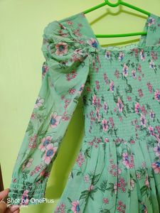 Light Green Color Knee Length Dress