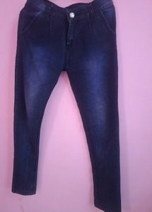 Navy blue denim with light white patch