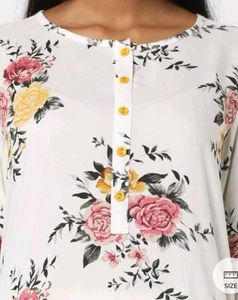 Ajio fusion Women White Assymetric Kurta