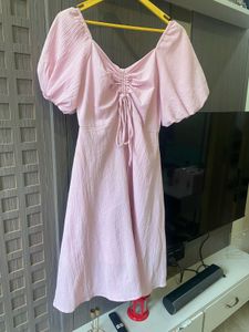 Pink Puff Sleeve Dress