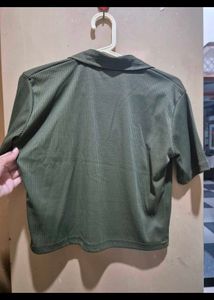 Olive Green Ribbed Top