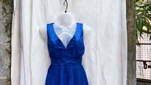 302011. Blue V-Neck Dress
