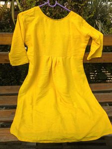 Yellow Embroidered Kurta