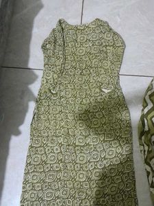 Green Printed Kurta Set
