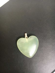 Sterling Silver 92.5 jade or green aventurine Hear
