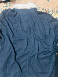 MARKS AND SPENCER Blue Long Sleeve Polo Shirt