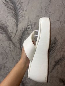 White Platform Flip Flops