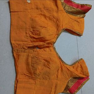 Yellow Saree Wear Only 2 Times Blouse Size 36