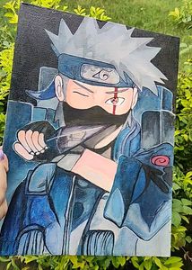 Kakashi Hatake Naruto Canvas Painting ( Arcylic Handmade)