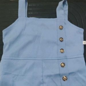 Cute Blue Button Romper