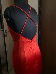 Red Mermaid Backless Gown
