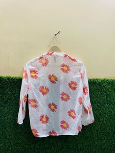 PRETTY FLOWER PRINT TOP AND SHIRT SET FOR GIRLS