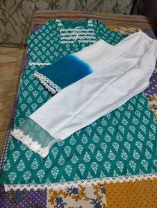 Combo Of 2 Suits Salwar Kameez  And Kurti trouser