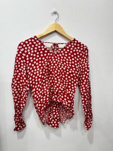 Red Polka Dot Top