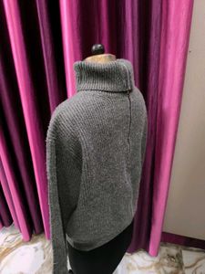 Gray Turtleneck Sweater