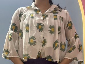 Floral White Top