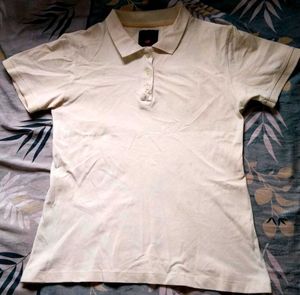 Cream Polo T Shirt 👕- Casual Chic