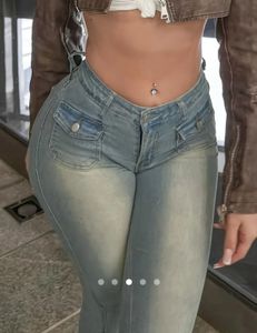Fit And Flare Washed Denim Jeans