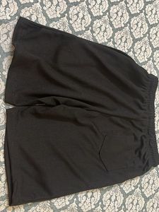 Black Textured Knit Shorts