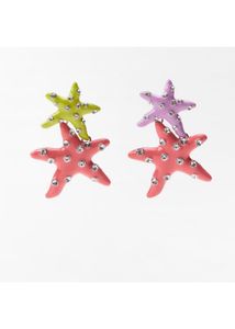Zara Brand New Metallic Studded Star Earrings 4 NY