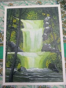 Soothing Waterfall Artwork Painting Decor