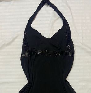 Elegant Black Halter Dress
