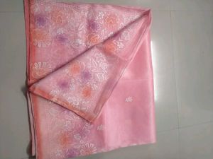 PINK COLOUR PAPER SILK SAREE