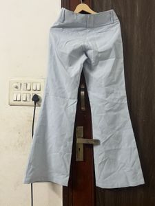 Light Blue Flare Leg Trousers- High Waist 24/26inc