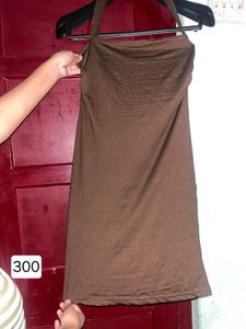 Brown Halter Mini Dress