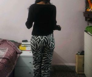 H&amp;M Bootcut Zebra Print Pants