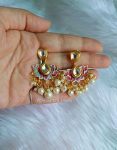 New Lotus Kundan Earrings (1 Pair)